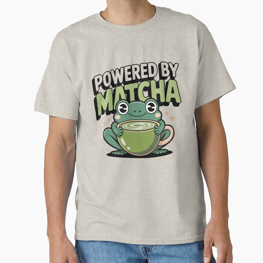 Powered By Matcha Cute Frog Matcha Lover Shirt by Raw Tigers
