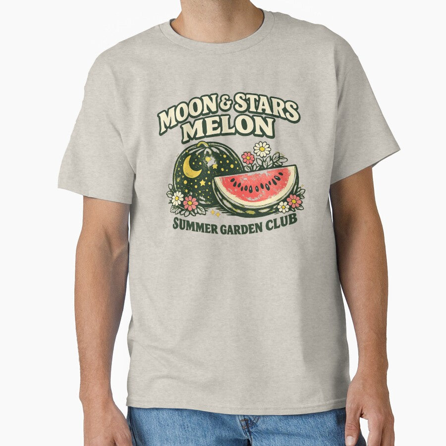 Moon And Stars Melon Summer Garden Club by Concrete Coffee Studio