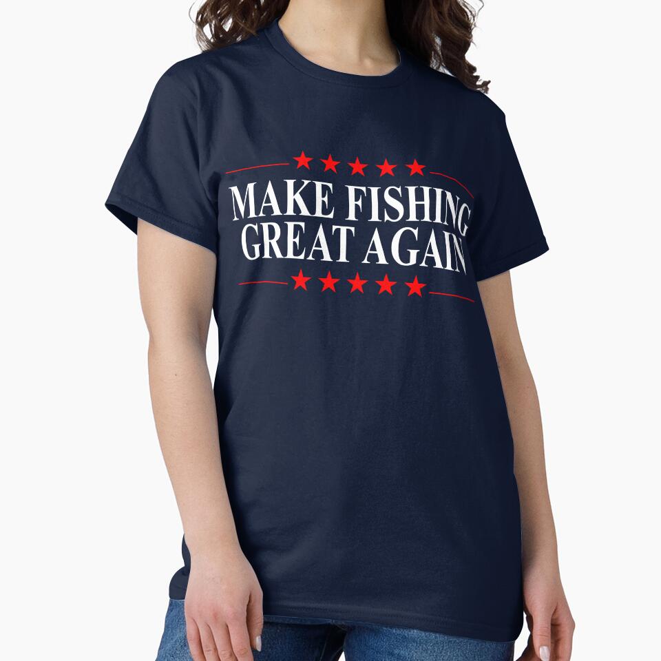 Make Fishing Great Again Funny Fishing Patriotic by funnytshirtemp