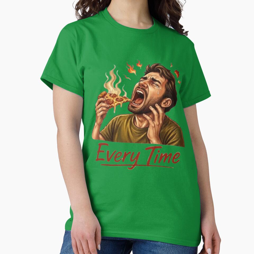 Every Time Hot Pizza Burn – Funny Crying Guy Eating Spicy Slice Graphic by Northern Glow Art