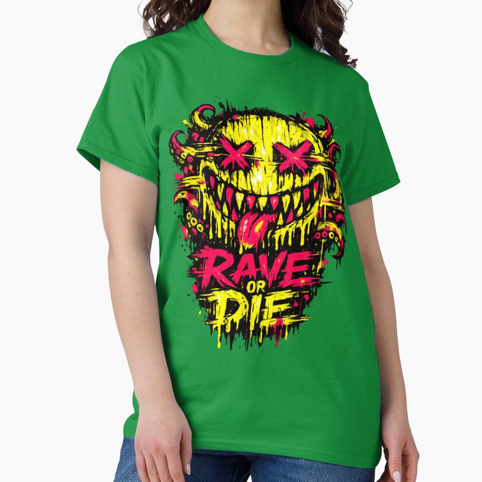 Rave Or Die Acid Skull by  ZenRave Designs