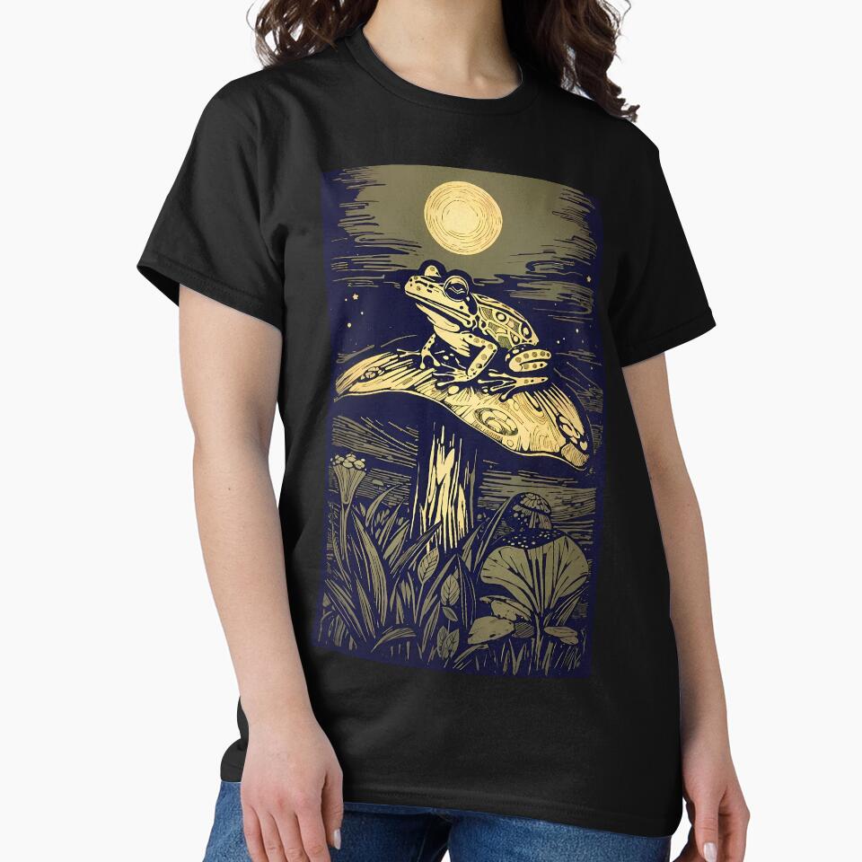 Frog mushroom, woodcut by ZenStickConcept