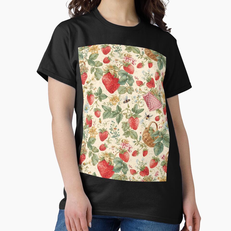 Strawberry Fields – Whimsical Cottagecore Pattern by Deezyned