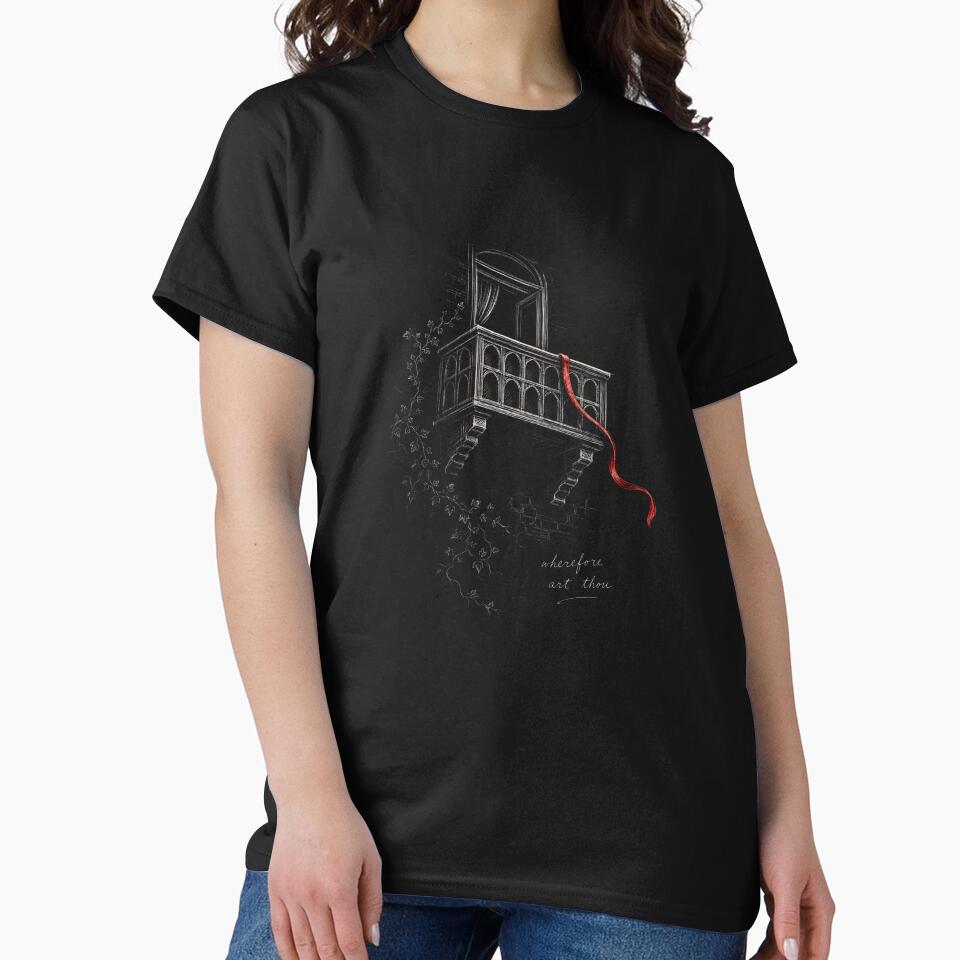 Wherefore Art Thou Romeo and Juliet Empty Balcony Sketch by Fenay Designs