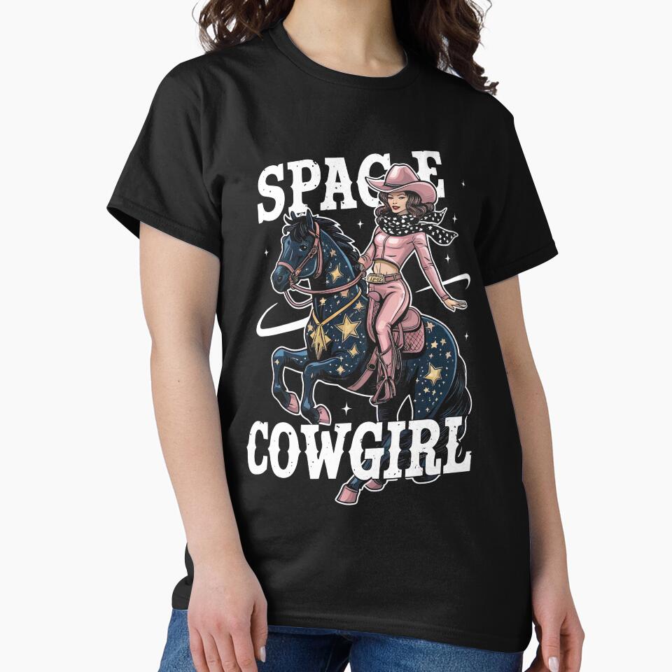 Retro Space Cowgirl: Vintage Galactic Western Adventure by SpookshowDesign