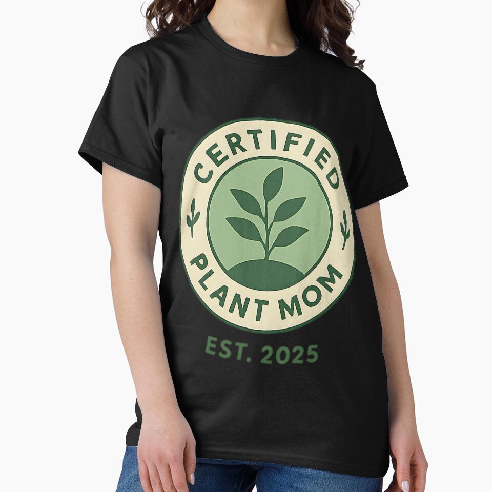 Certified Plant Mom Retro Badge Design by tcxvlzrifmq76