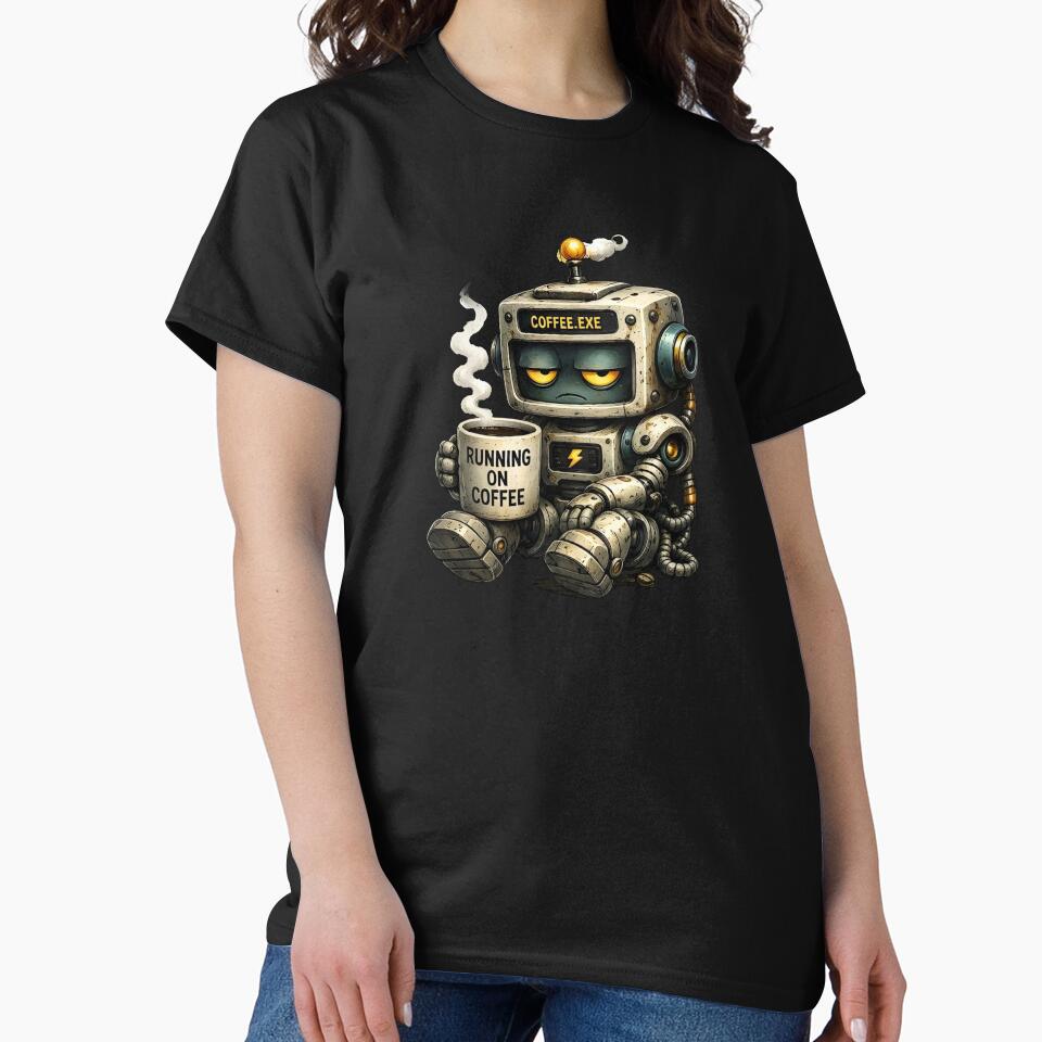 Funny Grumpy Robot Coffee Humor by RustyBot