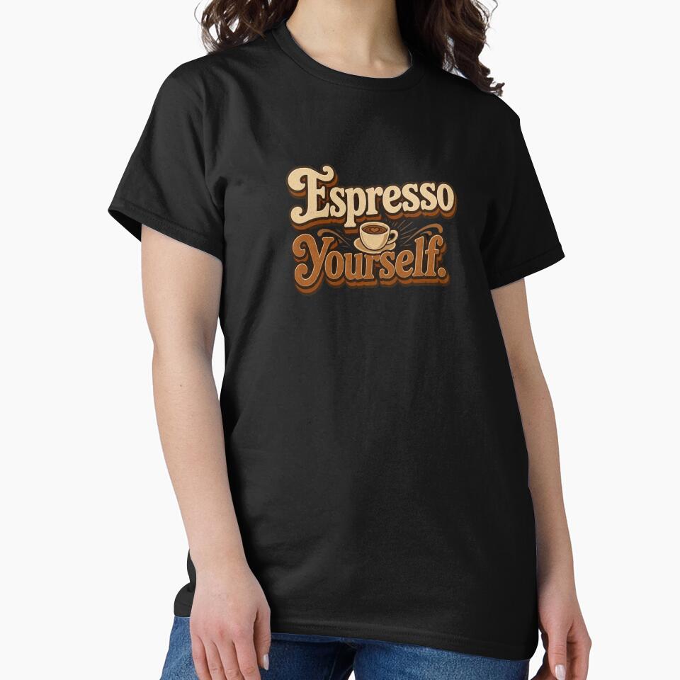 Espresso Yourself. | Funny Coffee Retro Typography Design by Irene Catchmind