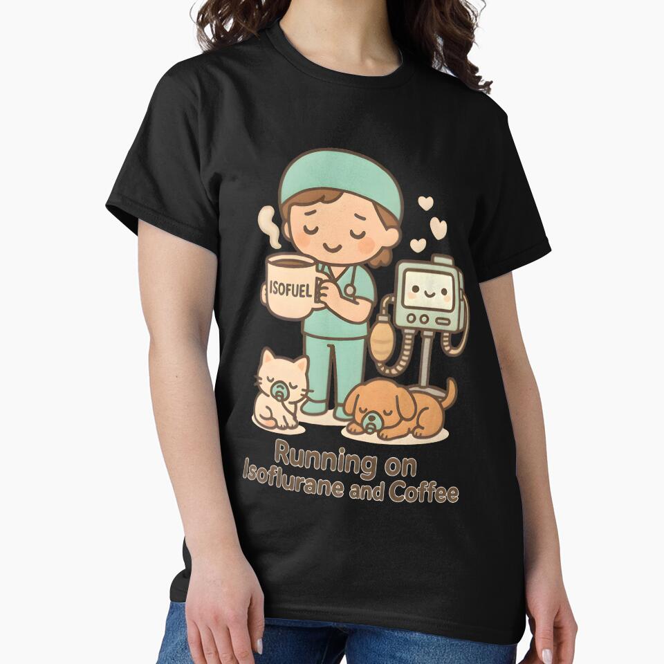 Running on Isoflurane and Coffee – Funny Veterinary Anesthesia Design by Bettybee00