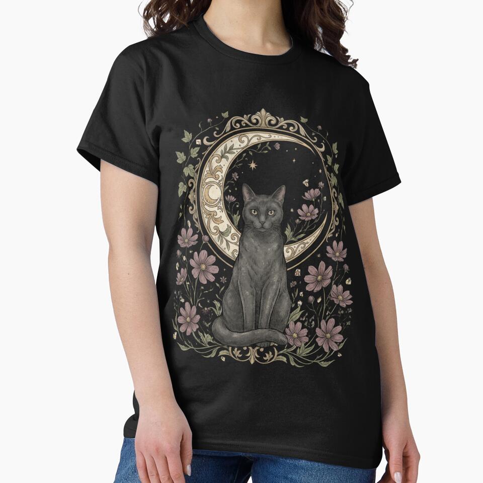 Whimsigoth Black Cat & Crescent Moon by VibranPalette