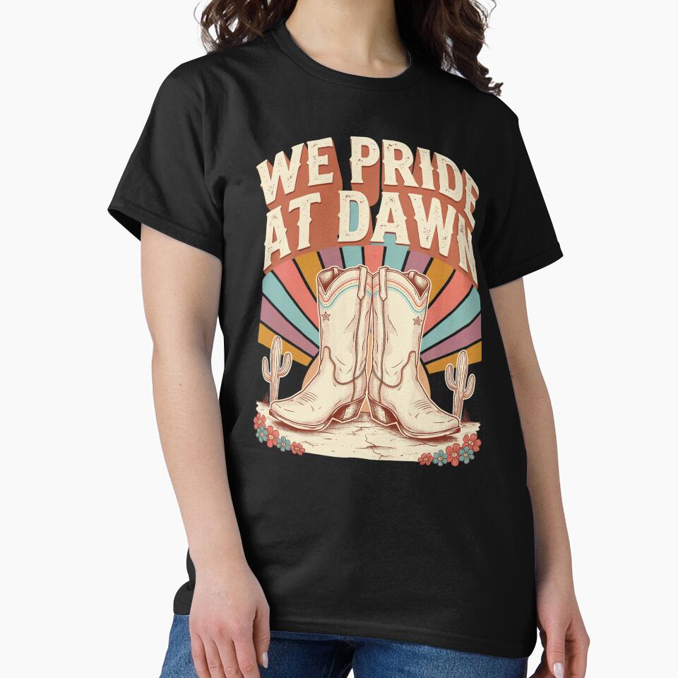 We Pride At Dawn - Vintage Western Cowgirl Boots Rainbow Pride by DONT ASK CLUB