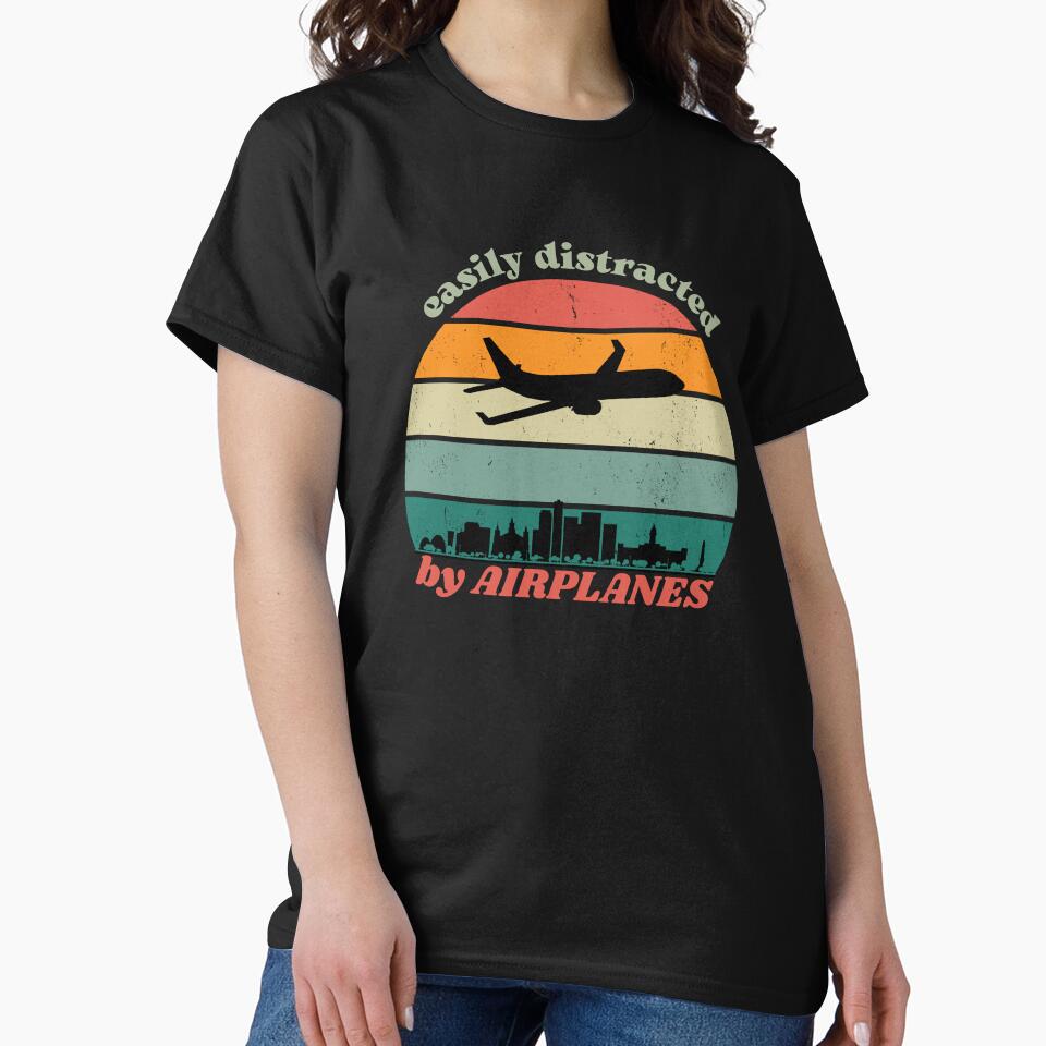 easily distracted by airplanes for pilots, flight attendants and aviation enthusiasts by AviationArtists