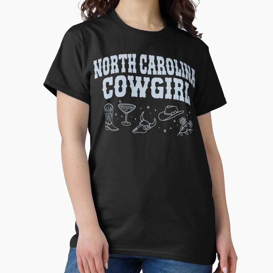 North Carolina Cowgirl Shirt Southern Pride Gift for Western Women, Cowgirl Aesthetic Sweatshirt, Rodeo Ready Hat for Southern Belles, Carolina Cowgirl Tote Bag Western Gift for Country Girls by Noe Mill