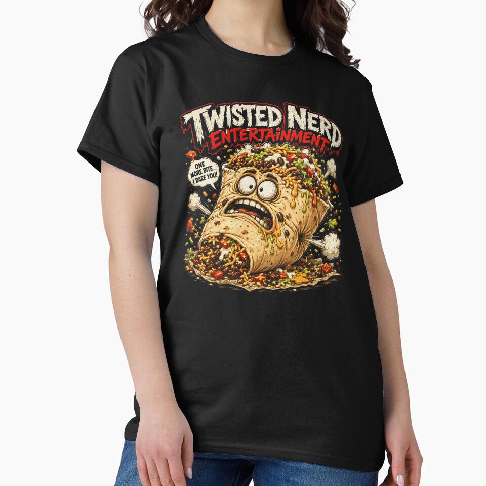 Funny Angry Spicy Burrito Monster Wrapped Up With One More Bite Dare by TrevorCantela