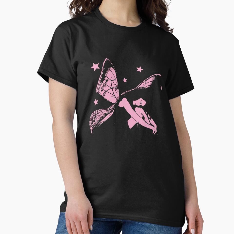 Pink Fairy Aesthetic Grunge Starry Winged Girl by Jambiya