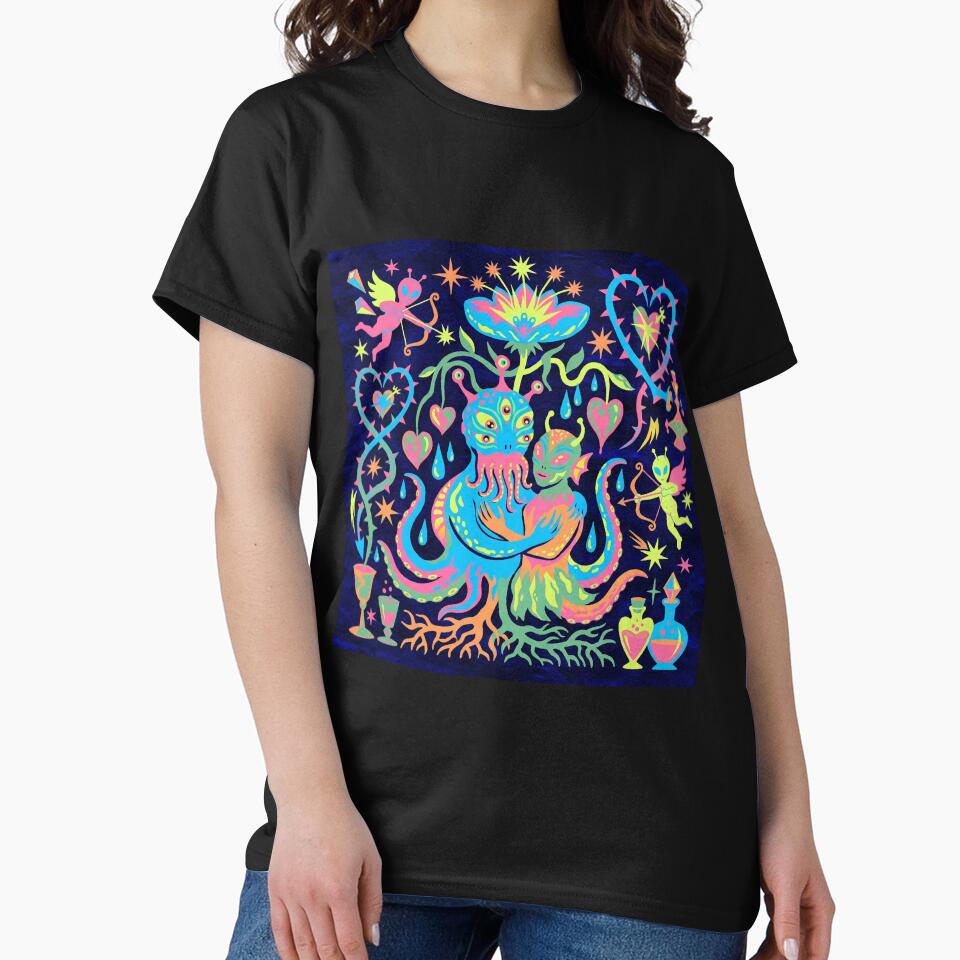 Neon Psychedelic Alien Love Cosmic Roots by zzz888