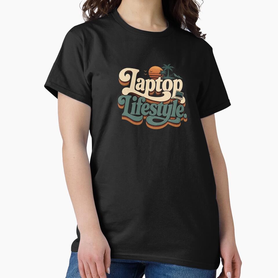 Laptop Lifestyle. | Retro Remote Work Typography Design by Irene Catchmind
