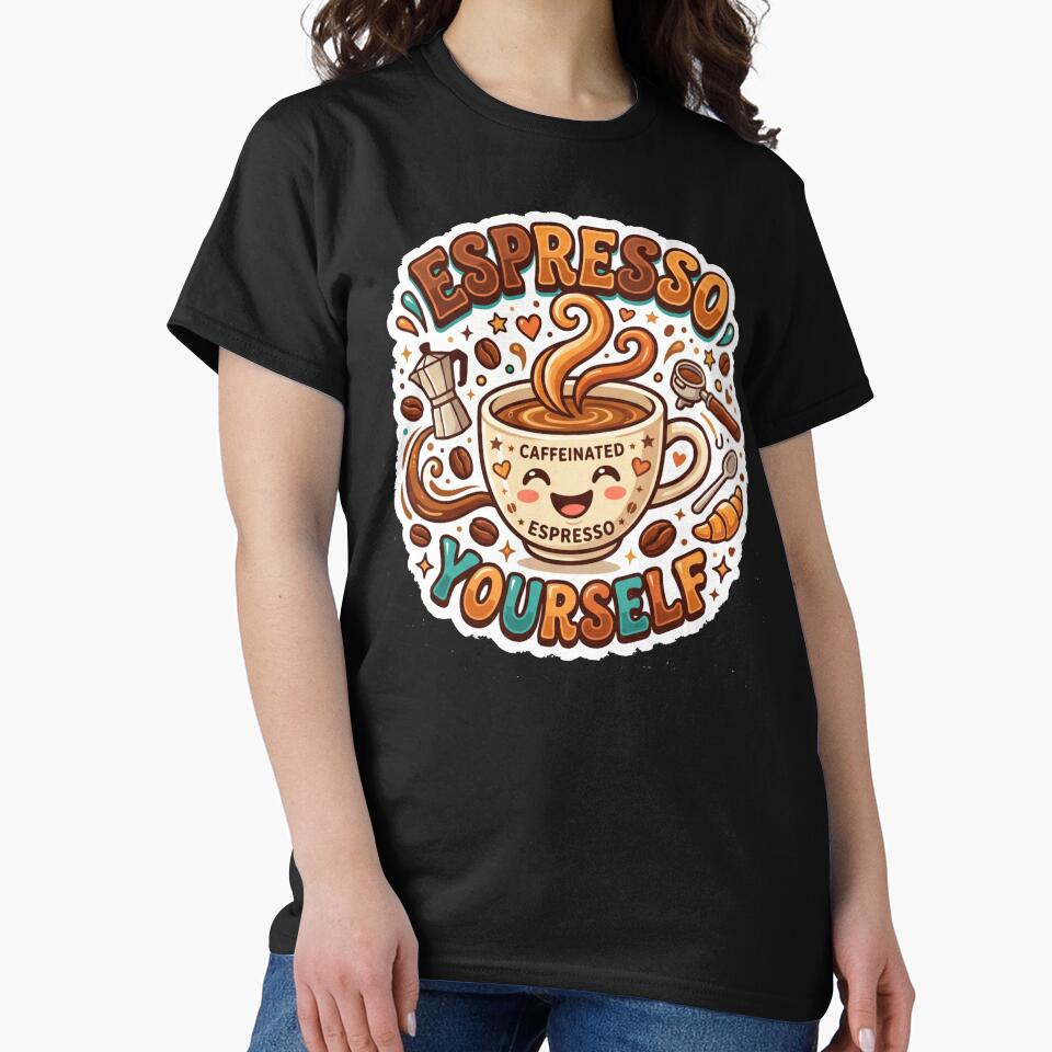 Espresso Yourself Funny Coffee Lover Design by Pixel Analytics