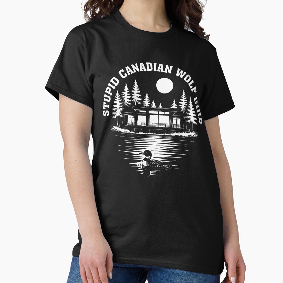 Stupid Canadian Wolf Bird LGBT Pride Sarcastic Animal Meme Graphic by ROUFTOOP
