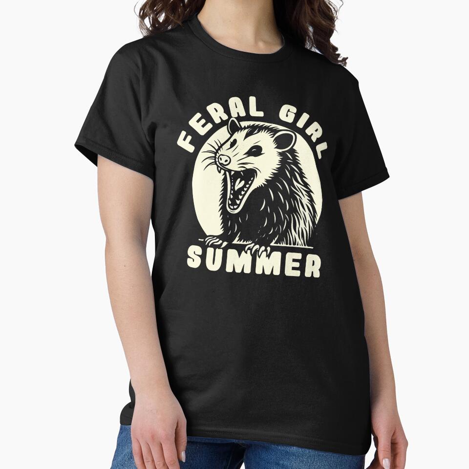 Feral Girl Summer /// Vintage Funny Opossum by Scaryzz