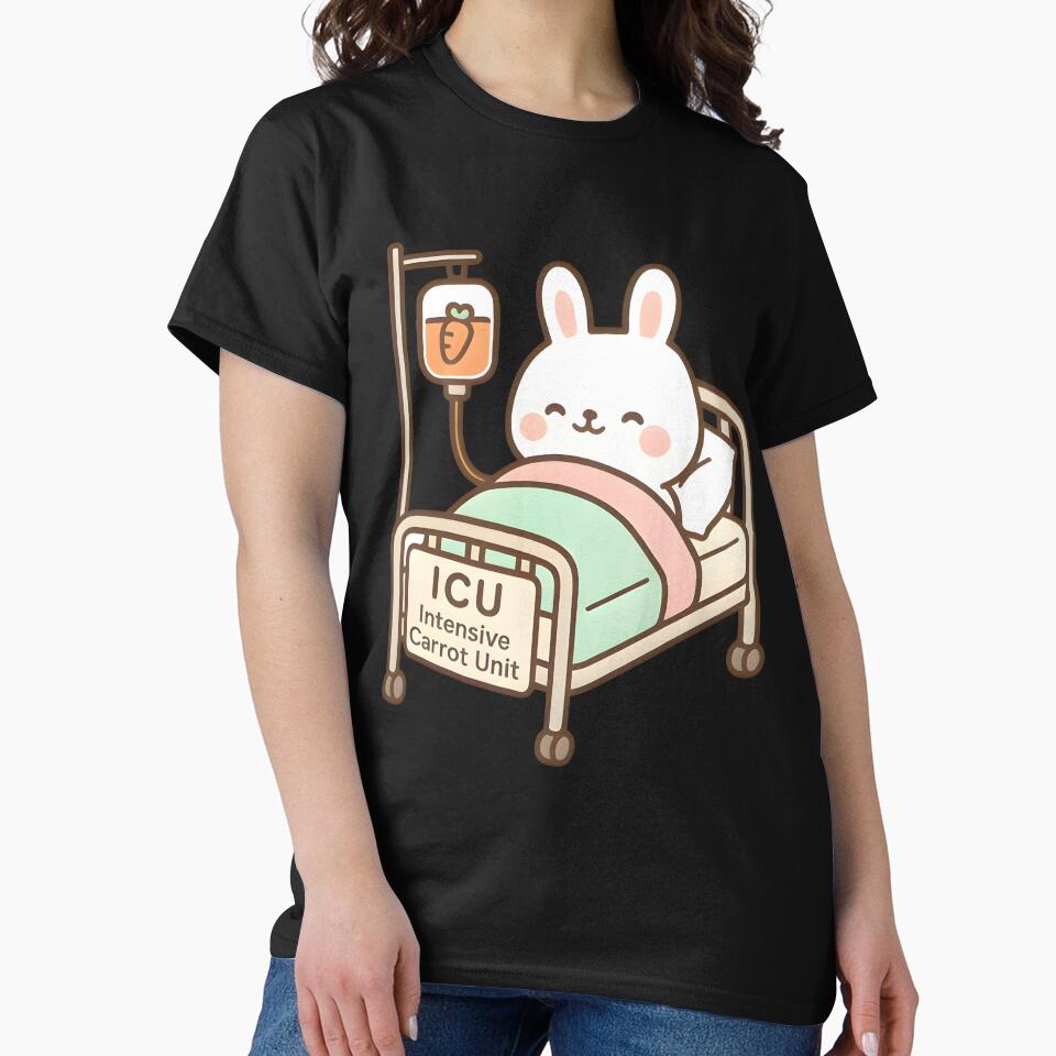 Bunny ICU – Intensive Carrot Unit | Cute Vet Bunny Pun Design by Bettybee00