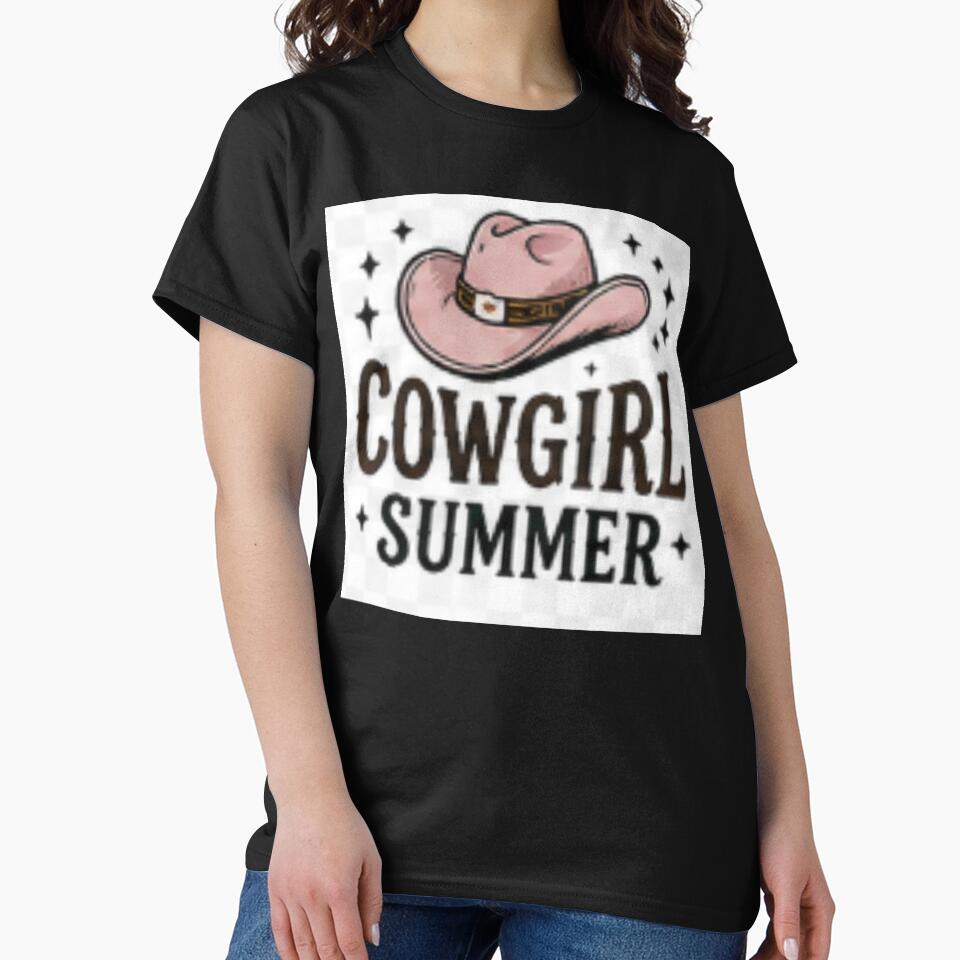 Cowgirl Summer – Cute Pink Cowboy Hat Western Country Girl Graphic T-Shirt by ser-Ile