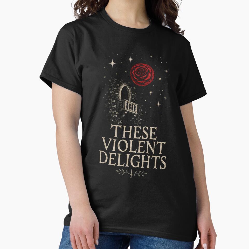 Romeo and Juliet These Violent Delights Rose Moon Art by Fenay Designs
