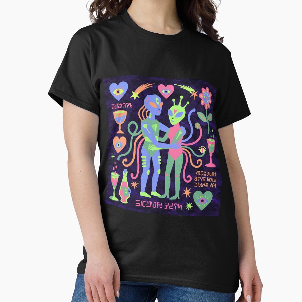 Neon Psychedelic Alien Love Galactic Cipher by zzz888