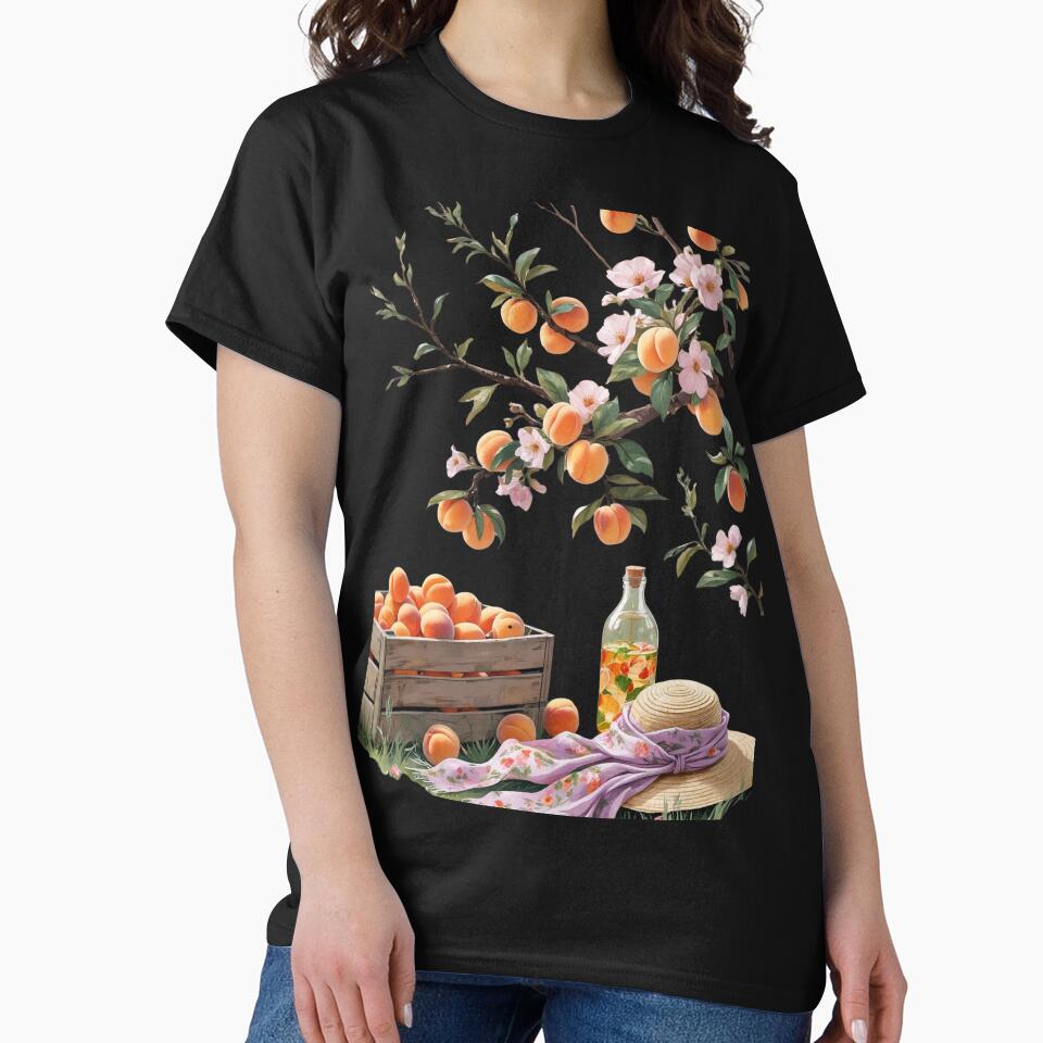 Among the Apricot Trees- A cottagecore picnic scene for slow-living vibes by Deezyned