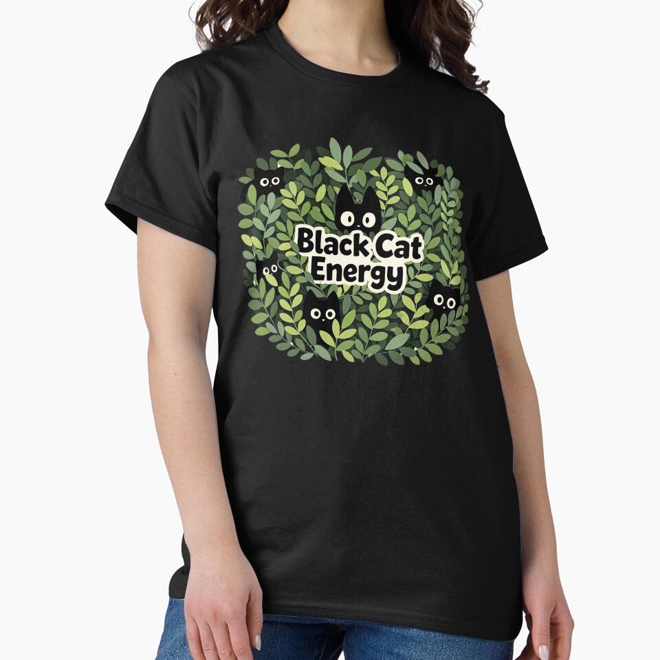Peeking Void Cats in Green Indoor Jungle, Cute Cozy Japandi Plant Parent & Black Cat Energy Pattern by CharmedVille