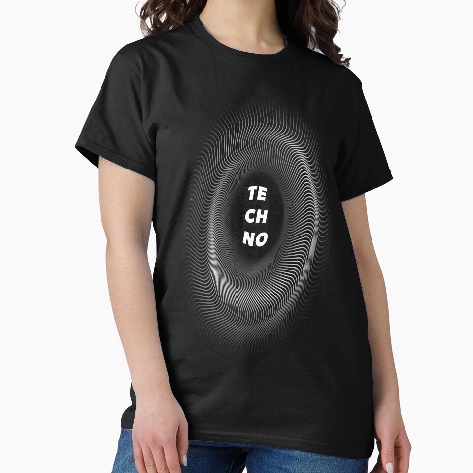 Geometric Techno Lines - abstract & trippy optical illusion for DJ, raver by Print  Androïde