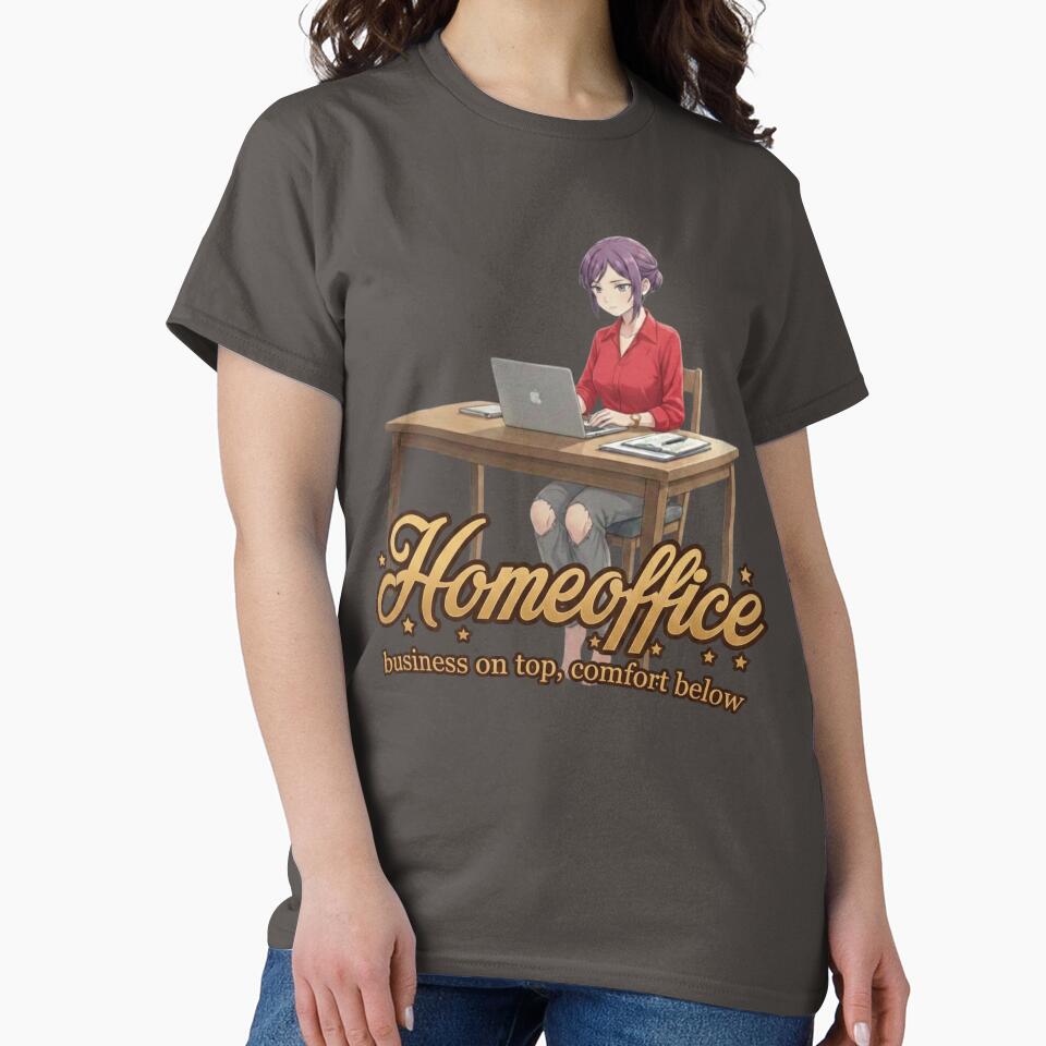 Homeoffice – Business on Top, Comfort Below Funny  Anime Office Lady by DailyStruggleCo