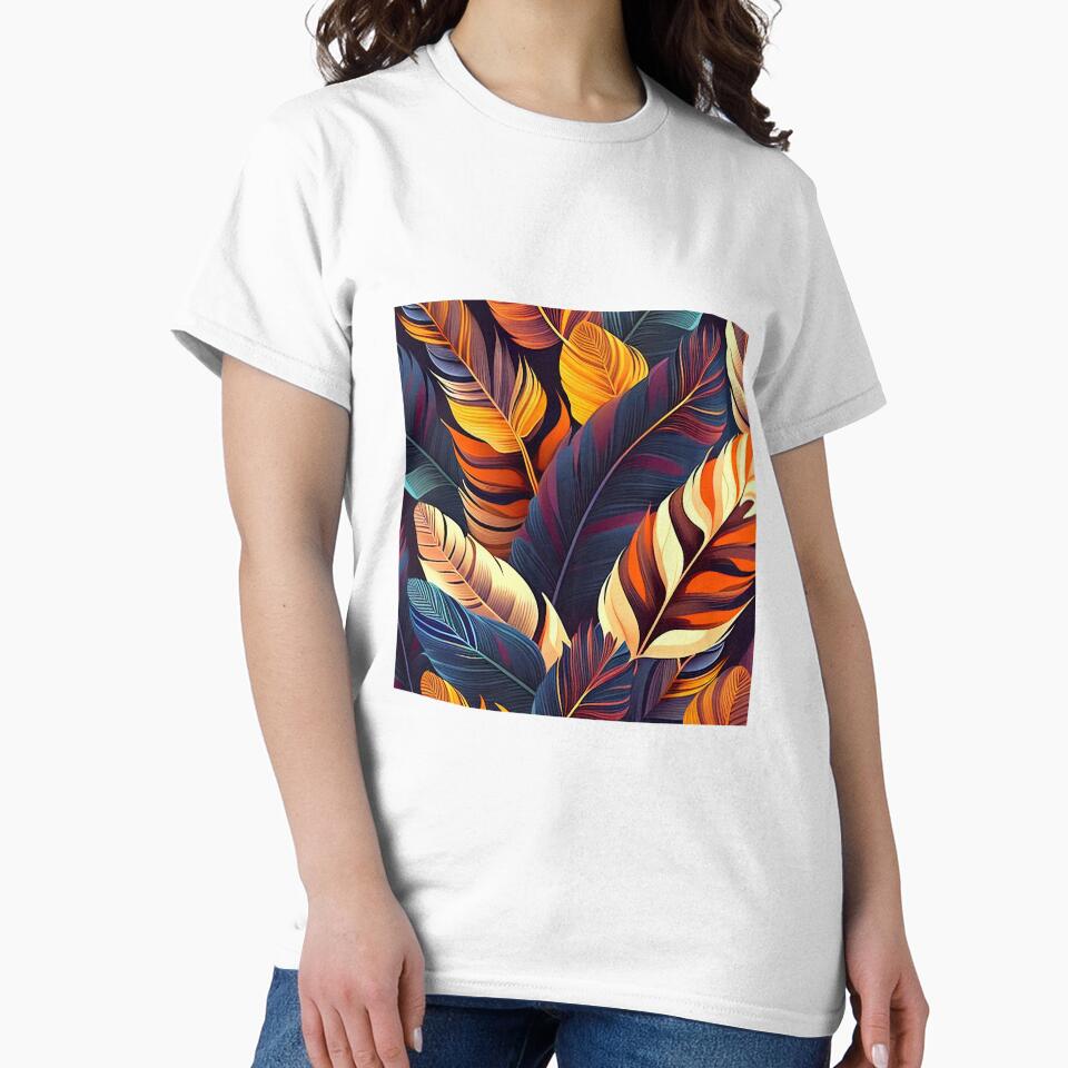 Wild colourful pattern digital art based on birds' plumage feathering inspiration blue yellow orange palette by VISO-art