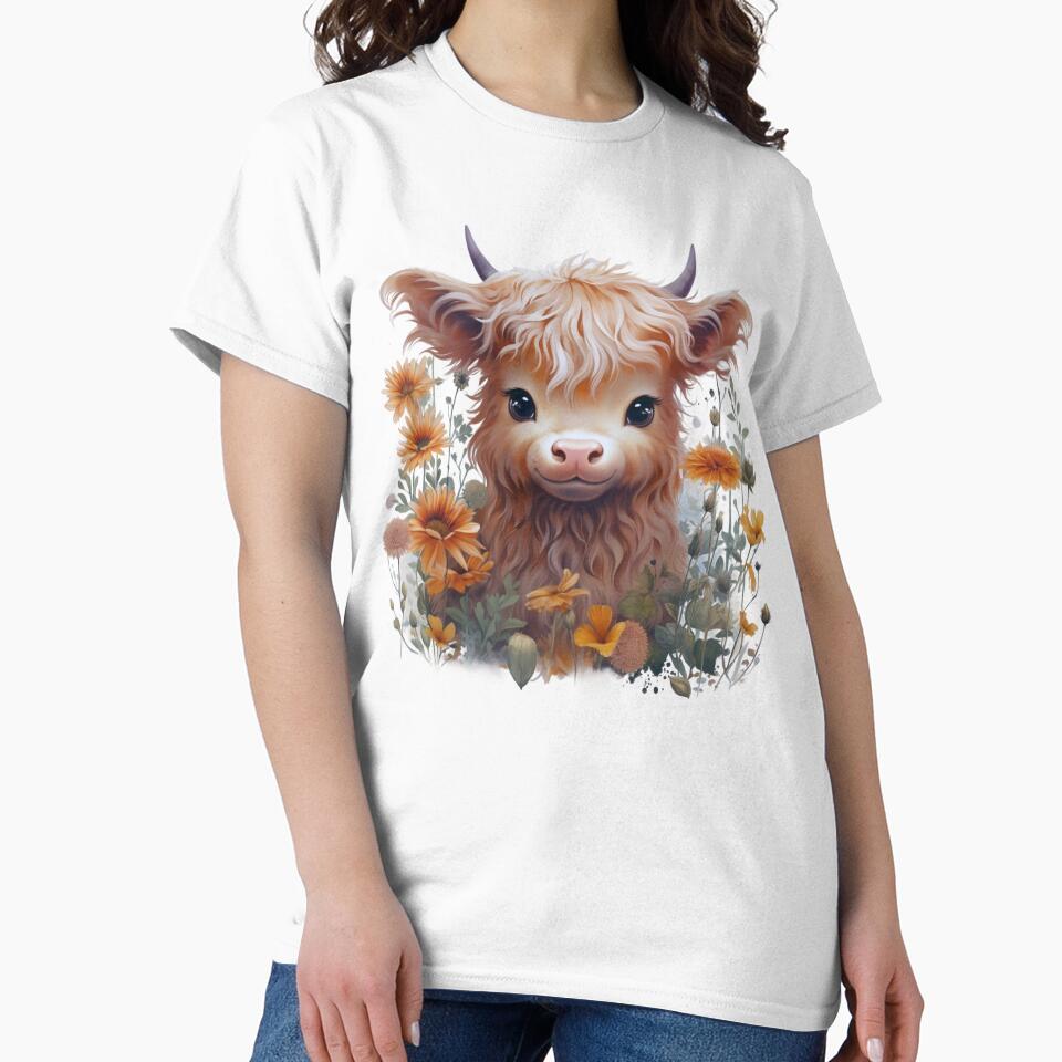 CUTE BABY HIGHLAND COW, Midjourney AI Artwork by davidjulie