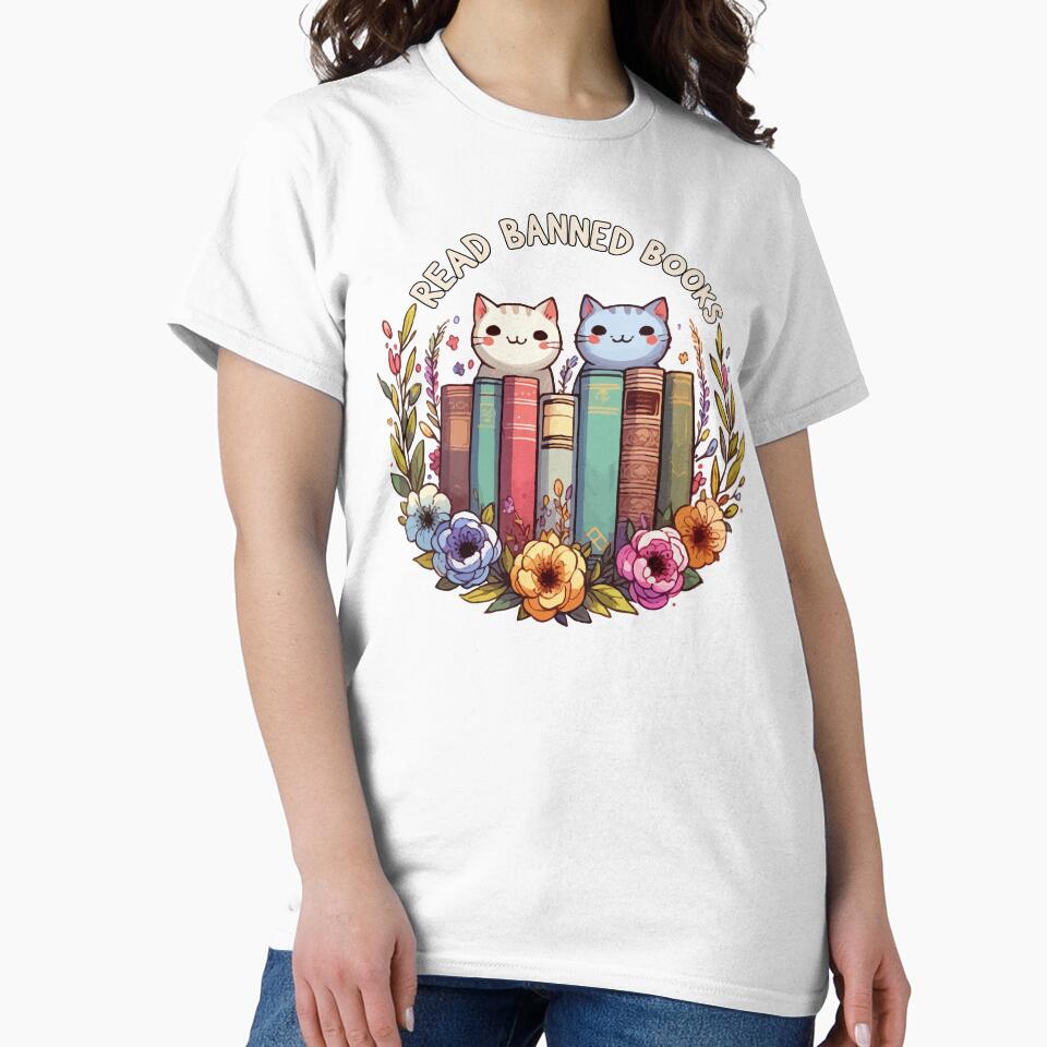 Read Banned Books Floral Cats by TomFrontierArt