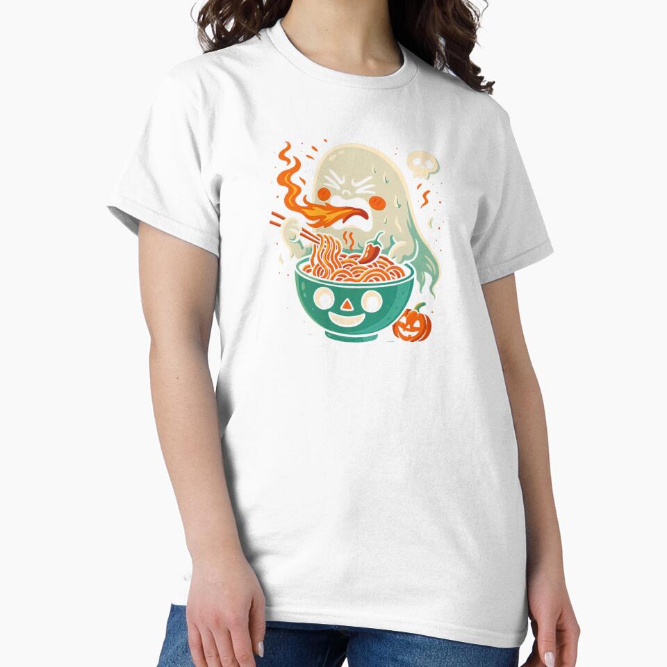 Cute Ghost Ramen Noodle Funny Anime Halloween Costume Party by cawtoon