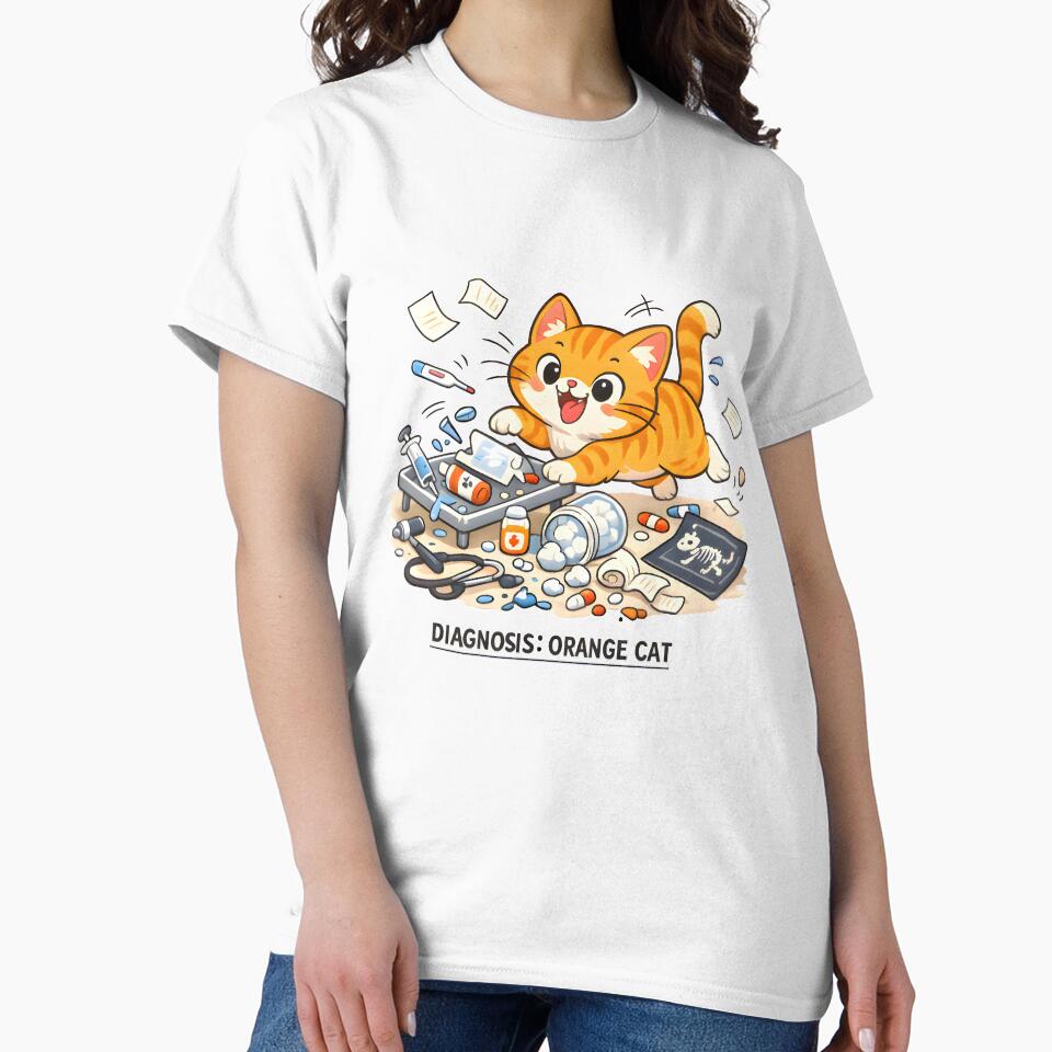 Diagnosis Orange Cat Funny Vet Cat Chaos Veterinary Humor Design by Bettybee00