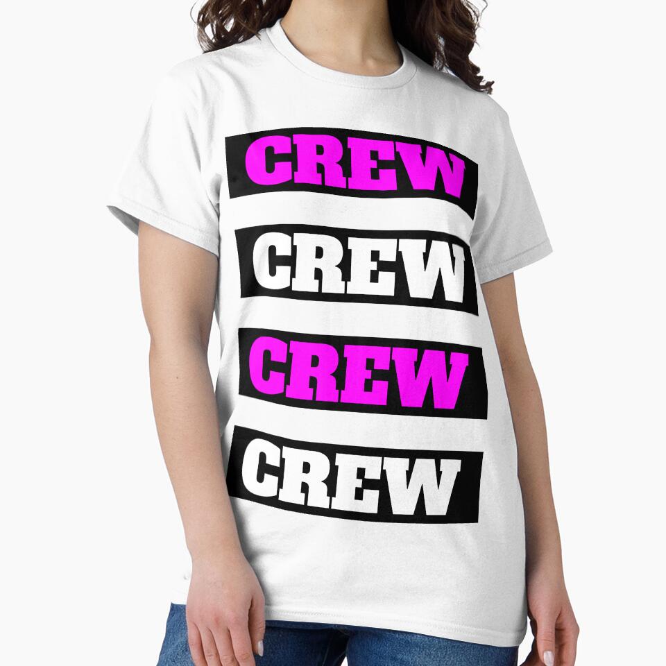 Crew Crew pink white black for T Shirt and more  Flight Crew Pilot First Officer Skygirl Flight Attendant Stewardess by AviationArtists