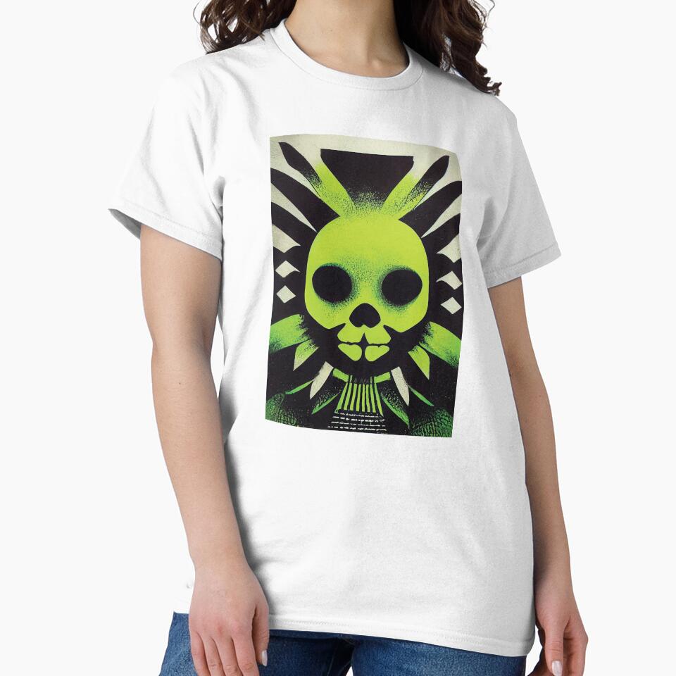 Acid Death. Neon Colors Spooky Skull Design by Wavesbender