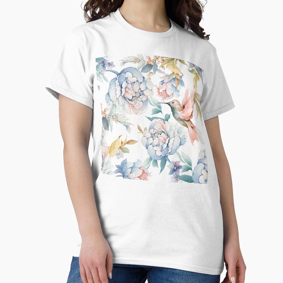 Peony Blooms & Hummingbird by Fairymeshop