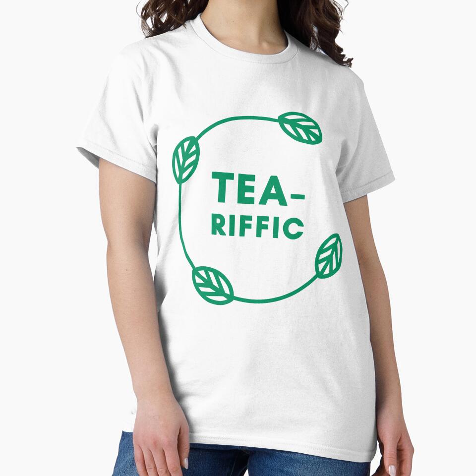 Tea-riffic Matcha Quote Botanical Wreath Typography by LekkieStudioArt