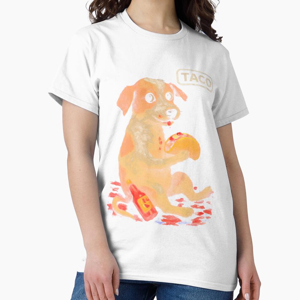 Taco Dog, Funny Food Meme, Aesthetic Animal Lover Design by SassCity