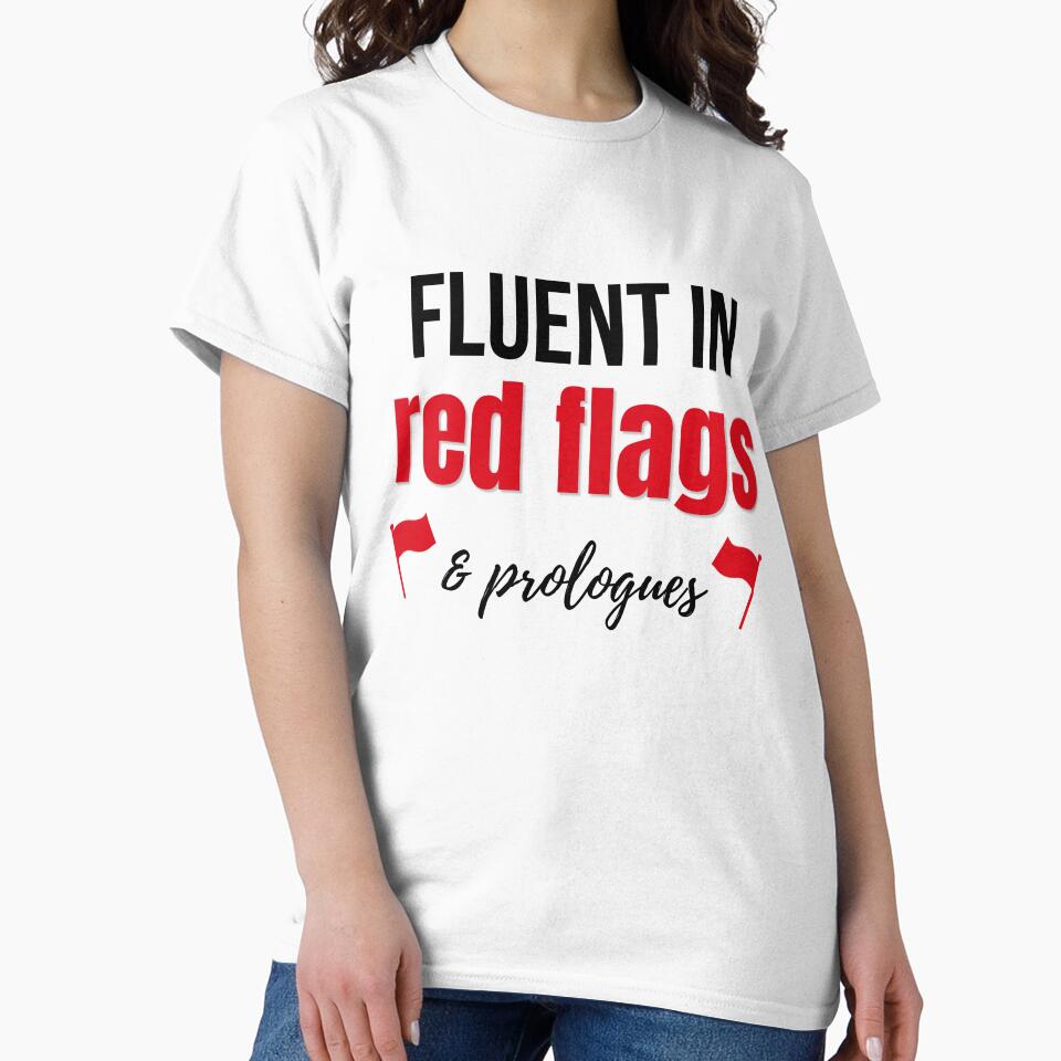 Fluent in Red Flags & Prologues | Bookish Humor Romance Reader Meme by Petal & Flame