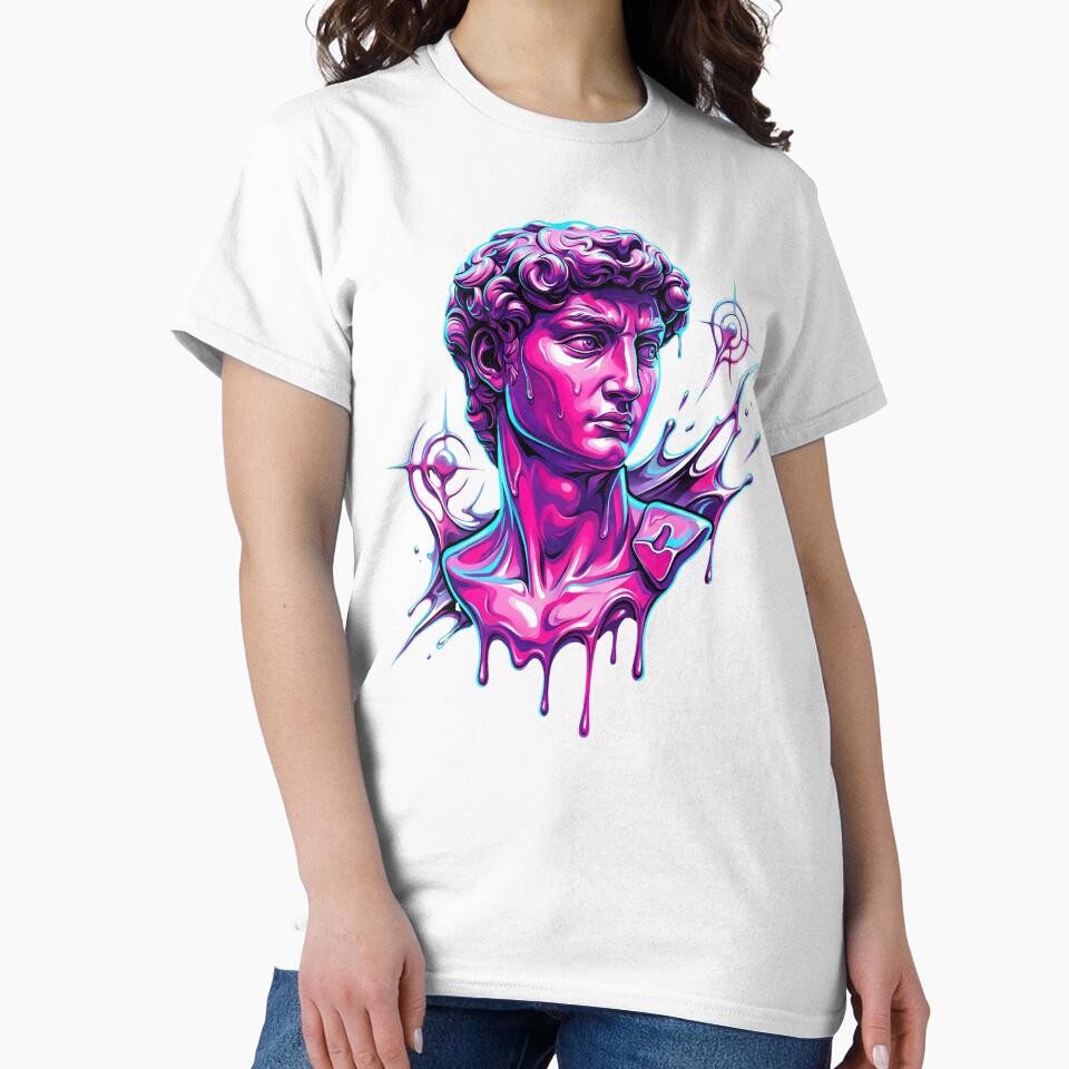Vaporwave Melting Statue Acid Graphic Greek Bust 2026 by MarCinu Art