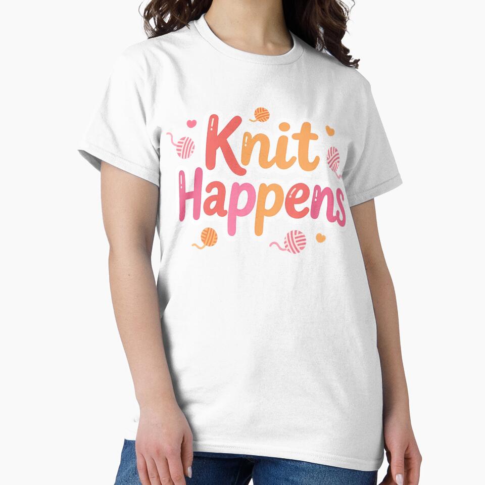 Knit Happens – Colorful Yarn Typography Design by Nirbhay
