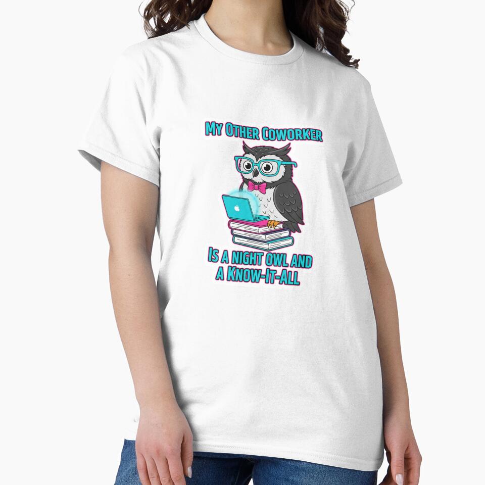 My Other Coworker Is a Night Owl Funny Remote Work Sticker Cute Tech Humor by ZYNORAworld