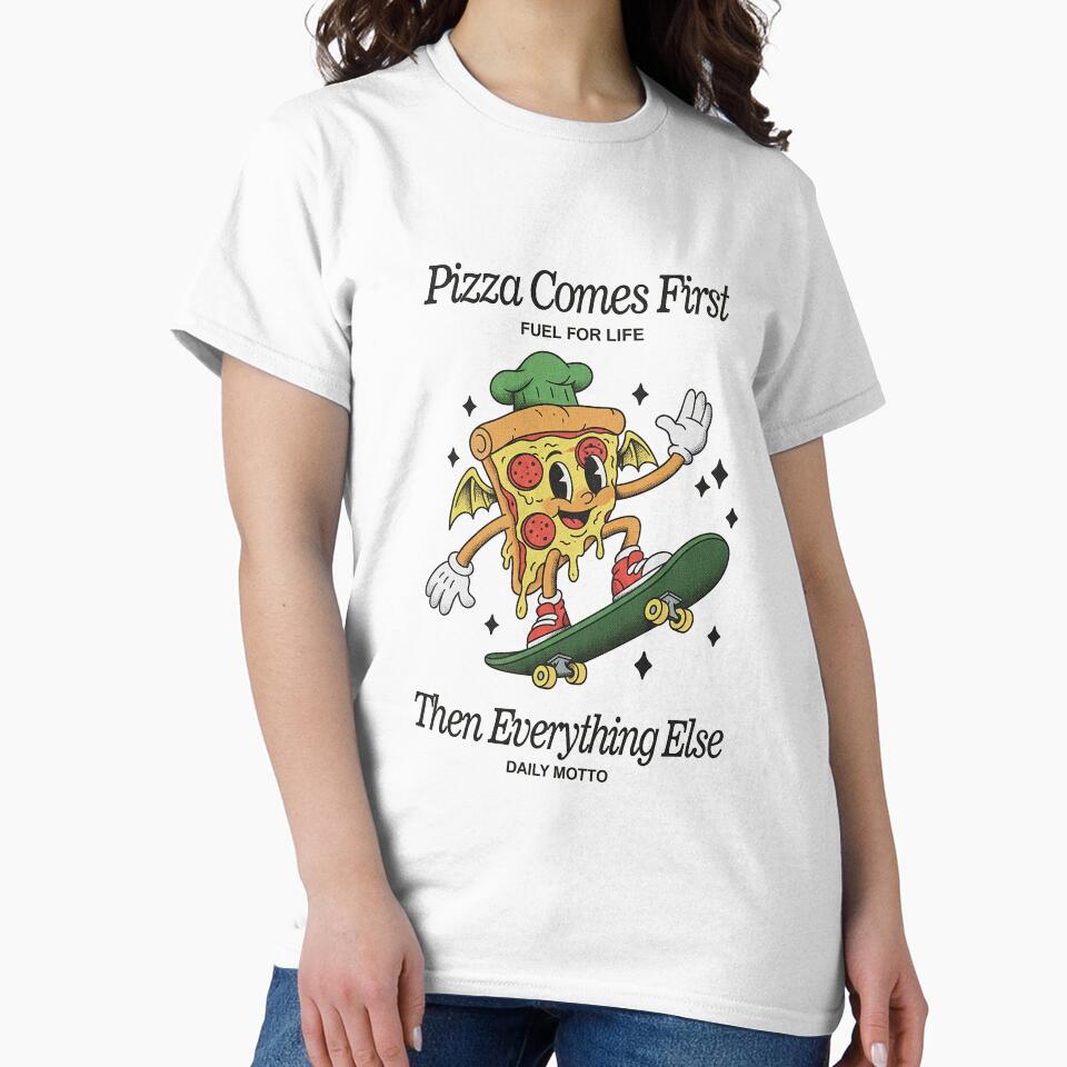 Pizza Comes First - Skater Chef Motto by HoopeStylee