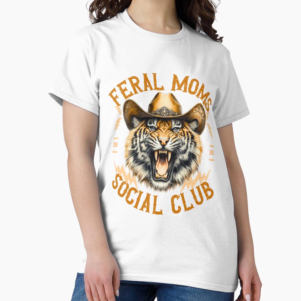 Feral Moms Social Club – Vintage Cowboy Tiger Mom Aesthetic by Pukisdaizi