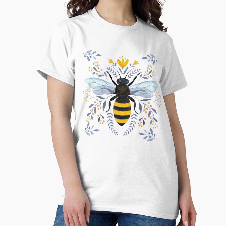 Gothic Bee Botanical Folk Art by CottonandQuill