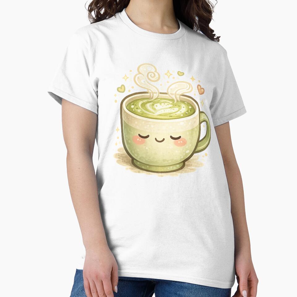 Cute Matcha Latte – Cozy Kawaii Drink Illustration by MeghannsMinimalMeals